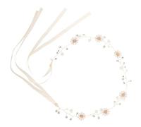 OATIPHO Diadema Floral de Margaritas Artificiales para Mujer Tocado Artesanal con Perlas Guirnalda para Bodas y Festivales Accesorio Elegante para Fotografía y Fiestas