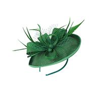 OATIPHO Diadema Flores y Velo de Malla para Mujer, Banda Cabello de Lino Imitado Verde Adecuado para Bodas y Fiestas Elegantes