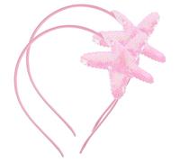 OATIPHO Diademas con Motivo de Mar para Niña Pequeña, 2 Pcs en Rosa, Material Plástico y Tejido, Ideales para Cumpleaños y Sesiones de Fotos, Diseño Delicado con Brillo Que No Se