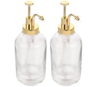 OATIPHO Dispensador de Jarabe de Vidrio Bomba, 2 Piezas de 500ml, Acero Inoxidable y Diseño Elegante para Cocina y Cafetería