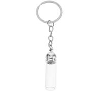Oatipho Diy Vacío Botella de cristal transparente Llavero, botella de deseo secreto, difusor de aceite esencial, llavero, urna conmemorativa, joyas de cremación para perfume de aceite