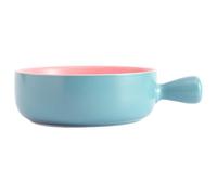 OATIPHO Ensaladera de Cerámica para Horno Asa, Tazón de Cena Reutilizable Color Azul Claro, Cuenco Multifunción para Uso Diario Compatible Microondas y Horno, Accesorios para Ensaladas