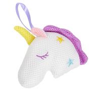 OATIPHO Esponja de Baño de Malla Forma de Unicornio Suave y Exfoliante Bola de Ducha Blanca para Limpieza Profunda y Relajación Piel con Gancho para Colgar Unisex