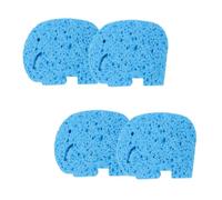 OATIPHO Esponja de Baño Paquete de 4 Unidades Forma de Elefante, Absorción Fuerte y Fibra Natural de Pulpa de Madera para Ñiño Recién Nacido Hora del Baño