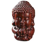 OATIPHO Estatua de Buda Tallada a Mano de Madera de Sándalo Púrpura, Colgante Llavero Vintage para Bolso, Amuleto de Buda Chino Multiusos, Adorno DIY Artesanal para Mujer, Accesorio