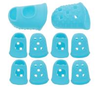 OATIPHO Funda Protectora de Silicona Antideslizante para Dedos, 10 Unidades Azules, Dedal para Coser Manualidades y Bordado, Protección Resistente para Puntas de Dedos en Labores