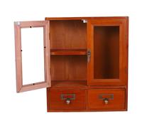 OATIPHO Gabinete Colgante de Madera para Almacenamiento en Baño y Cocina, Armario de Pared Puertas Dobles, Diseño Retro y Montaje Sencillo, Adecuado para Espacios Pequeños