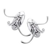 OATIPHO Ganchos para Ropa Giratorios de Aleación de Zinc Gancho Triple Brazo Oscilante 2 Piezas para Colgar Abrigos Sombreros y Toallas Baño Cocina y Dormitorio