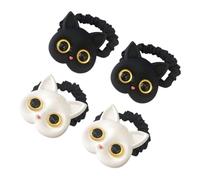 OATIPHO Gomas Elásticas Cabello 4 Pcs Mini Lazos Cabello Color Claro y Oscuro Diseño de Gato para Mujeres y Niñas Uso Diario y Deportivo