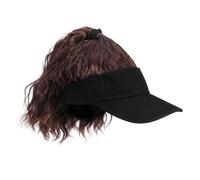 OATIPHO Gorra de Béisbol con Peluca de Cabello Rizado para Mujer, Diseño de Coleta Alta, Ajuste Ajustable, Fibra de Poliéster, Adecuado para Actividades al Aire Libre y Cosplay