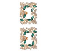 OATIPHO Hebillas para Zapatos Gemas de Imitación Verdes 1 Par de Clips Decorativos Extraíbles Tamaño 23 X 18 Pulgadas Adornos para Sandalias y Zapatos de Boda Accesorios Brillantes