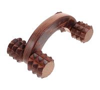 OATIPHO Herramientas De Masaje En Cuatro Ruedas Masajistas Calor Circular Rodillos Forma Músculo Cuello Masajeador Becerro Multifunción Portátil Coffee De Madera