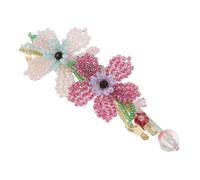 OATIPHO Horquilla de Cuentas Hecha Mano con Flor Pequeña Elegante Pinza Pelo con Resorte de Colores para Mujer para Bodas Eventos Formales y Coleccionables de Moda