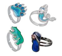 OATIPHO Juego de 4 Piezas de Joyas para Los Dedos de Aleación Que Crean Un de Moda Y Que Aportan Un Toque de Temperatura Agradable