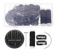 OATIPHO Juego de Pinzas y Agujas para Hacer Pelucas 50 Clips a Presión Kit de Costura para Pelucas para Principiantes Manualidades Incluye Enhebrador de Agujas