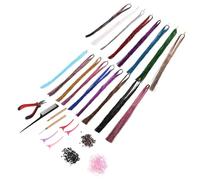OATIPHO Kit de Extensiones de Cabello Oropel 93 CM 17 Colores Vibrantes 5400 Mechones Resistentes al Calor Set Completo 8 Herramientas y Manual Adecuado para Uso Diario Fiestas y