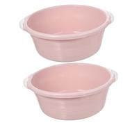 OATIPHO Lavabos De Plástico Domésticos Clásicos, 2 Unidades, Tamaño Mediano, Color Rosa, Antideslizantes, Multifuncionales Para Baño y Cocina