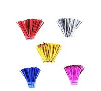 OATIPHO Lazos Metálicos Coloridos 10 Cm 100 Piezas, Ataduras De Pan Alambre De Hierro, Plástico Pvc Ecológico, Cierre Para Bolsas De Celofán y Dulces, Adecuado Para Fiestas y Manualidades