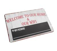 OATIPHO Letrero Decorativo Vintage de Hierro para Colgar en Pared 30x20 Cm con Señal Wifi para Bienvenida y Decoración de Porche Sala de Estar