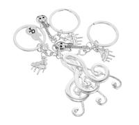 OATIPHO Llavero Musical de Metal con Notas Guitarra y Piano Set de 3 Piezas Colgantes Creativos para Mochila y Llaves Accesorio Portátil para Amantes Música y Profesores