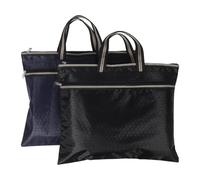 OATIPHO Maletín de Documentos Multifuncional 2 Piezas, Bolsa para Portátil de Tela Oxford con Cremallera y Asa, Organizador de Archivos para Oficina y Reuniones de Negocios, Color Negro