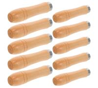 OATIPHO Mango de Lima de Madera Natural Ergonómico Collar Metálico Resistente para Lima de Metal Pack 10 Unidades 5 Grandes 5 Pequeños para Taladro Manual y Uso Multiusos