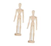 OATIPHO Maniquí Articulado de Madera Maciza 12 Pulgadas, Set de 2 Marionetas DIY para Manualidades, Decoración Creativa de Escritorio y Figura de Arte para Dibujo y Modelado