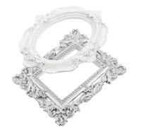 OATIPHO Mini Marcos de Fotos para Accesorios Fotográficos de Joyería y Uñas, Set 2 Piezas Plástico Color Claro y Plateado, Marco Pequeño Portátil para Estudio Fotográfico y Decoración