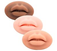 OATIPHO Modelos De Labios De Práctica De Tatuajes 3 Piezas, Silicona Suave Piel Falsa, Tamaño Estándar, Para Principiantes y Profesionales, Uso Portátil Formación y Maquillaje Permanente