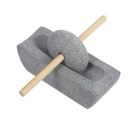 OATIPHO Molino de Piedra Manual para Granos de Café y Hojas de Té, Molinillo Pequeño de 12 Cm, Mortero Tradicional Multifuncional para Especias y Té, Herramienta Compacta para Cocina