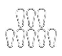 OATIPHO Mosquetones de Acero Inoxidable 50 Mm, 8 Piezas, Hebillas de Bloqueo para Camping, Senderismo y Mochilas, Cierres Metálicos Resistentes Resorte para Llavero y Cuerda