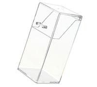 OATIPHO Organizador de Escritorio Transparente de Acrílico con Tapa Portalápices Grande Multifuncional Soporte para Brochas de Maquillaje Cuadrado Adecuado para Oficina Baño y Tocador