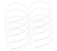 OATIPHO Pack De 10 Diademas De Acero Inoxidable Plateadas De 3 Mm, Accesorio Para Cabello Opción De Decoración, Recomendadas Para Bodas y Celebraciones