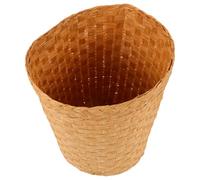OATIPHO Papelera Tejida Manual Cesta de Estilo Pastoral Tamaño Mediano Color Natural Papelera Versátil para Escritorio y Almacenamiento en Oficina o Hogar Cesta Multiusos para Basura