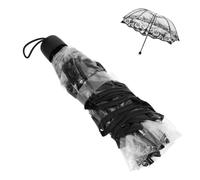 OATIPHO Paraguas Transparente Plegable con Diseño y Compacto para Mujer Resistente al Viento y para y Bodas