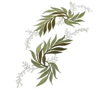 OATIPHO Parches Bordados de Hojas 2 Piezas Adhesivo para Planchar Parches DIY para Ropa y Sombreros Apliques Decorativos Verdes para Chaquetas y Bolsos Accesorios para Reparación y