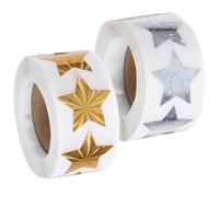 OATIPHO Pegatinas de Estrellas Autoadhesivas Brillantes Rollo 2 Piezas para Embalaje y Decoración Etiquetas Adhesivas para Manualidades y Jardín de Infancia Colores Vivos y Diseño