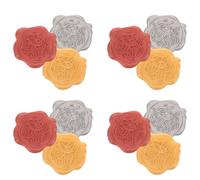 OATIPHO Pegatinas de Sello de Lacre Autoadhesivas 12 Unidades Diseño 3 Colores Oro Plata Rojo Adhesivo Fuerte para Sobres Invitaciones y Manualidades Decoración para Bodas y