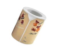 OATIPHO Pegatinas Navideñas Autoadhesivas de Kraft Diseño de Muñeco de Nieve y Reno 250 Unidades en Rollo Etiquetas para Manualidades y Embalajes Festivos Ideales para Decoración y