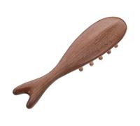 OATIPHO Peine de Masaje Cepillo Artesanal Cuero Cabelludo de Madera de Sándalo para Cuidado y Desenredado del Cabello Forma de Ballena Ovalada en Mujeres