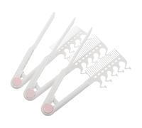OATIPHO Peine Plegable Antiestático para Plancha de Pelo Forma de V 3 Unidades Blancas Resistente al Calor y Compacto Adecuado para Viaje y Bolso de Mujer
