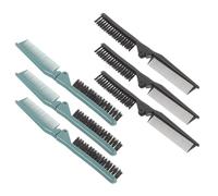 OATIPHO Peine Plegable de Doble Diente 6 Unidades Pequeño y Compacto para Viaje y Uso Diario Combo de Cepillo y Peine Plegable para Hombre y Mujer Colores Negro y Verde Oscuro