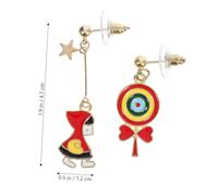 OATIPHO Pendientes Navideños Colgantes Asimétricos con Diseño de Bastón para Mujer Cómodos y Seguros para Fiestas y Sesiones Fotográficas de Navidad