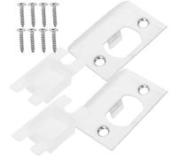 OATIPHO Placa de Cierre para Puerta 1-5/8 Pulgadas Acero Inoxidable Kit de 2 Unidades Tornillos Recambio para Cerradura y Refuerzo de Marco de Madera y Metal Cubiertas para Orificios y