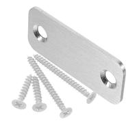 OATIPHO Placa de Cubierta para Orificio de Puerta Redondeada B5 Acero Inoxidable, Relleno para Borde de Puerta 4 Tornillos (2 Cortos 2 Largos), Kit Reparación Cerraduras para Uso en Hogar