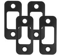 OATIPHO Placas de Cierre para Puerta Negra de Acero Inoxidable Kit de 4 Piezas para Refuerzo de Cerrojo Cubierta de Orificio Resistente para Puertas Exteriores Accesorio de Reparación