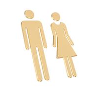 OATIPHO Placas de Identificación para Baños Autoadhesivas, Señalización para Inodoro, Conjunto de 2 Piezas en Acabado Dorado, Resistente y Duradero, para Hogares, Oficinas y Locales