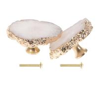 OATIPHO Pomos de Cristal Decorativos para Armarios y Cajones, Tiradores de Latón 45-55 Mm, Perillas Pequeñas para Muebles de Cocina y Tocador, 2 Unidades, Uso en Gabinetes y Alacenas