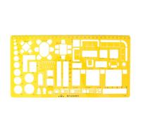 OATIPHO Regla Plantilla Dibujo Multifunción Curva Naranja Herramienta de Medición para Construcción y Arquitectura Plantilla para Dibujo Técnico Escolar Oficina Material Plástico