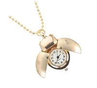 OATIPHO Reloj De Bolsillo Diseño Escarabajo Retro Aleación De Zinc Cuarzo Reloj Colgante Vintage para Obsequio y Decoración Cadena Dorada